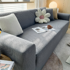 Sofahusse | Stilvoll Einfarbig Dehnbar Vielseitig Langlebig Elastisch-1-Sitzer (90-140cm)-Hellgrau-Luzern Mode