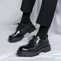 Herren Chunky Leder Halbschuhe mit dicker Sohle-Luzern Mode
