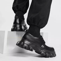 Herren Chunky Leder Halbschuhe mit dicker Sohle-Luzern Mode