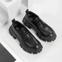 Herren Chunky Leder Halbschuhe mit dicker Sohle-Luzern Mode