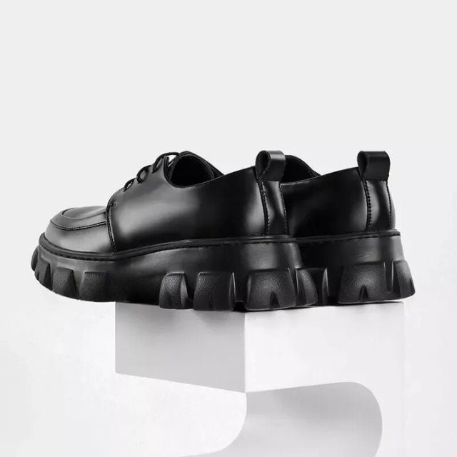 Herren Chunky Leder Halbschuhe mit dicker Sohle-Luzern Mode