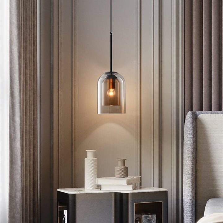 Pendelleuchte | Doppelglas | Stilvoll | Stimmungsvolles Licht | Einzigartig | Modern | LED | Langlebig-Luzern Mode