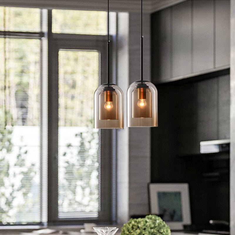 Pendelleuchte | Doppelglas | Stilvoll | Stimmungsvolles Licht | Einzigartig | Modern | LED | Langlebig-Luzern Mode