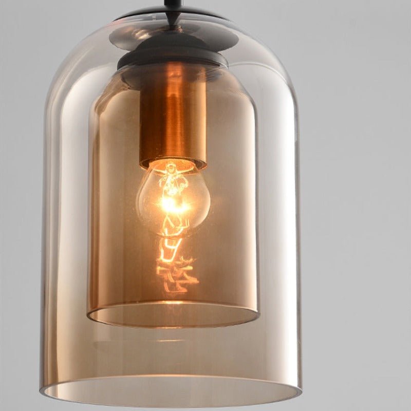 Pendelleuchte | Doppelglas | Stilvoll | Stimmungsvolles Licht | Einzigartig | Modern | LED | Langlebig-Luzern Mode