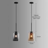 Pendelleuchte | Doppelglas | Stilvoll | Stimmungsvolles Licht | Einzigartig | Modern | LED | Langlebig-Luzern Mode