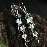 Ohrringe für Damen | Silber | Hänger | Elegant | Elfenblatt-Blau-Luzern Mode