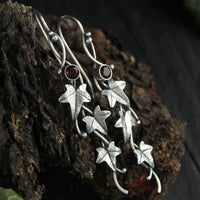 Ohrringe für Damen | Silber | Hänger | Elegant | Elfenblatt-Rot-Luzern Mode