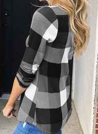 Damen Karo-Bluse Langarm Freizeit Hemd kariert Rückseite-Luzern Mode