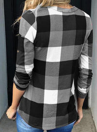 Damen Karo-Bluse Langarm Freizeit Hemd kariert Rückseite-Luzern Mode