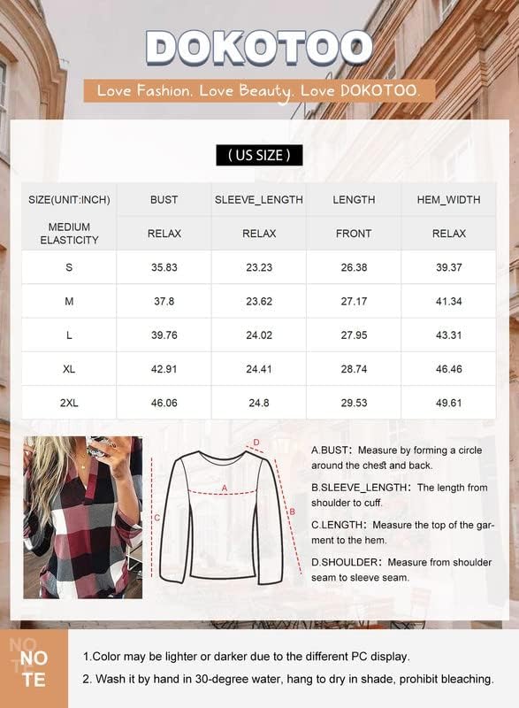 Damen Karo-Bluse Langarm Freizeit Hemd kariert Rückseite-Luzern Mode