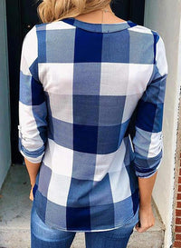 Damen Karo-Bluse Langarm Freizeit Hemd kariert Rückseite-Luzern Mode