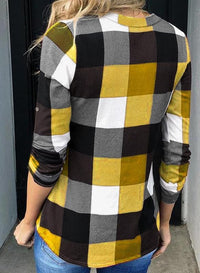 Damen Karo-Bluse Langarm Freizeit Hemd kariert Rückseite-Luzern Mode