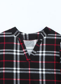 Damen Karo-Bluse Langarm Freizeit Hemd kariert Rückseite-Luzern Mode