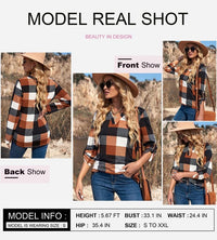 Damen Karo-Bluse Langarm Freizeit Hemd kariert Rückseite-Luzern Mode