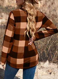 Damen Karo-Bluse Langarm Freizeit Hemd kariert Rückseite-Luzern Mode