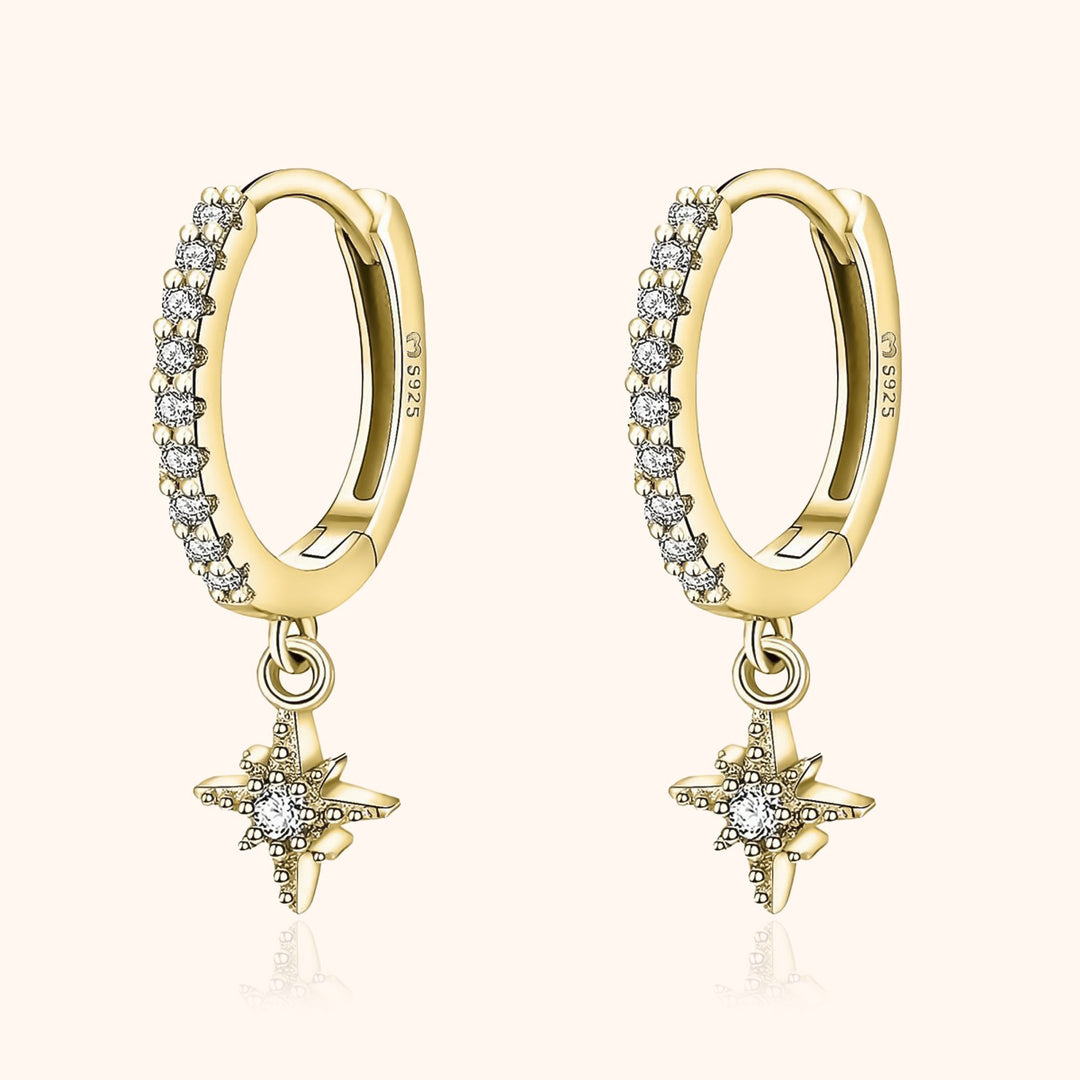 Ohrringe mit Sternanhänger | Sterlingsilber Langlebig Stilvoll Einzigartig-Gold-Luzern Mode