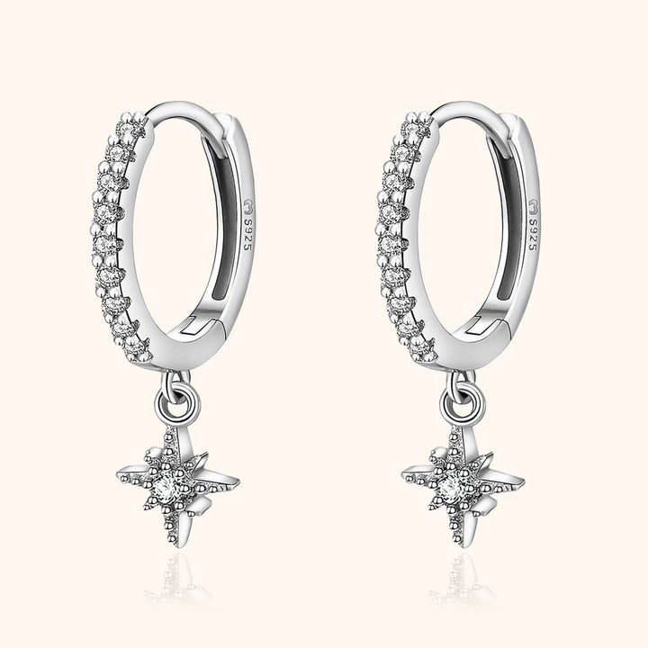 Ohrringe mit Sternanhänger | Sterlingsilber Langlebig Stilvoll Einzigartig-Silber-Luzern Mode