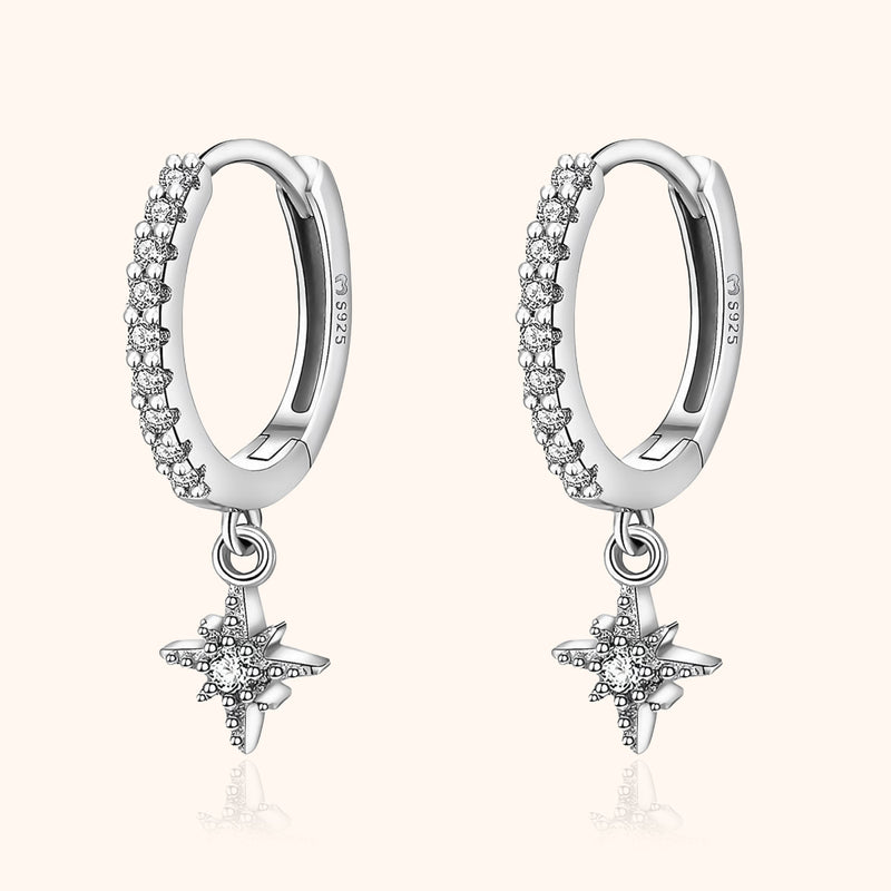 Ohrringe mit Sternanhänger | Sterlingsilber Langlebig Stilvoll Einzigartig-Silber-Luzern Mode