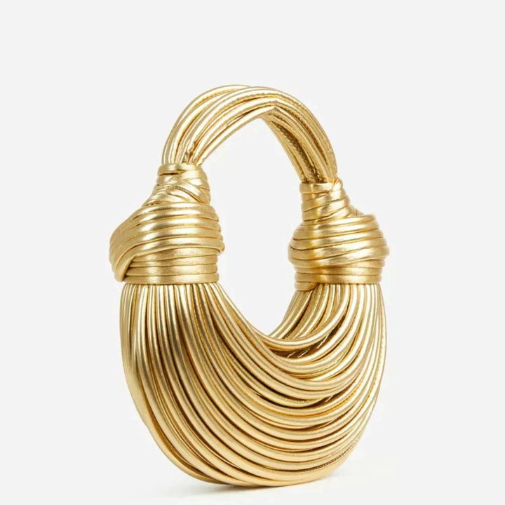 Luxuriöse geknotete Schultertasche für Damen kaufen-Gold-Luzern Mode