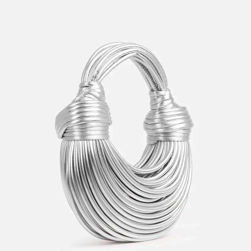 Luxuriöse geknotete Schultertasche für Damen kaufen-Silber-Luzern Mode