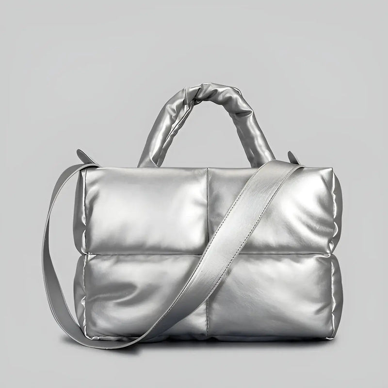 Stepphandtasche Damen - Modische Umhängetasche kaufen-Silber-Luzern Mode