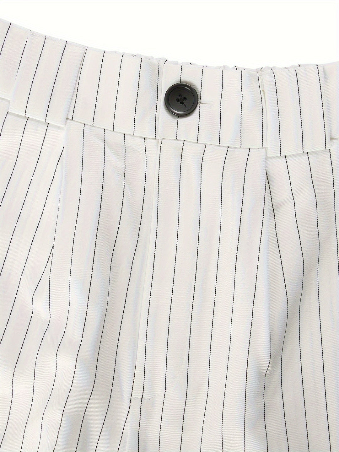 Gestreifte Damenhose mit hohem Bund und Knopfverschluss-Luzern Mode