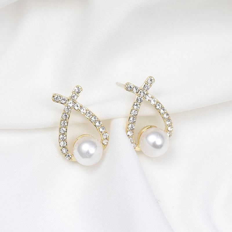 Ohrringe für Damen | Gold | Perlen | Diamant | Stilvoll | Klassisch-Luzern Mode