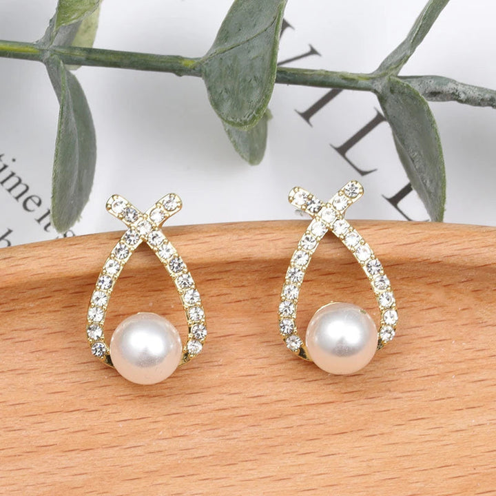 Ohrringe für Damen | Gold | Perlen | Diamant | Stilvoll | Klassisch-Luzern Mode