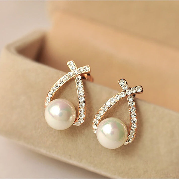 Ohrringe für Damen | Gold | Perlen | Diamant | Stilvoll | Klassisch-Luzern Mode