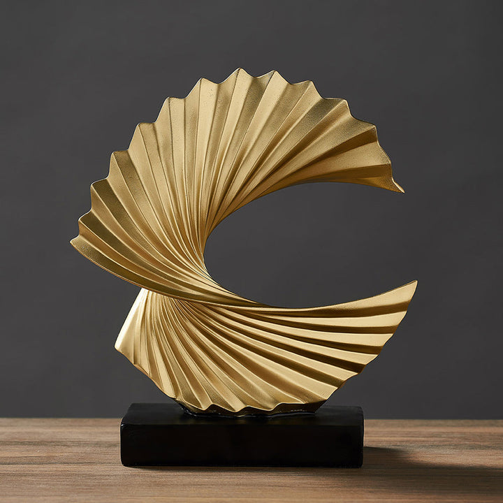 Halbmond-Skulptur | Stilvoll Einzigartig Künstlerisch Beruhigend Harz Langlebig-Gold-Luzern Mode