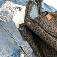 Jeansjacke mit Leopardenmuster Tasche für Damen kaufen-Luzern Mode