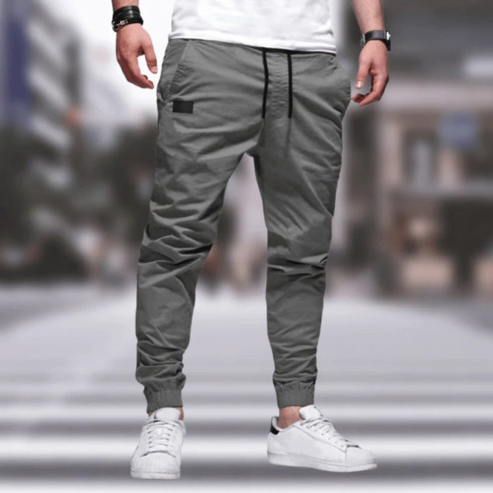 Herren Cargohose mit Taschen - Bequeme Freizeithose-Grau-M-Luzern Mode
