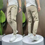 Herren Jogginghose Slim Fit mit Elastischem Bund-Beige-28 - 29 (50-60 kg)-Luzern Mode