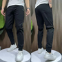 Herren Jogginghose Slim Fit mit Elastischem Bund-Schwarz-28 - 29 (50-60 kg)-Luzern Mode