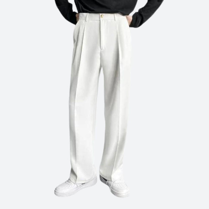 Herren Anzughose mit weitem Bein für Business-Look-Weiß-28-Luzern Mode