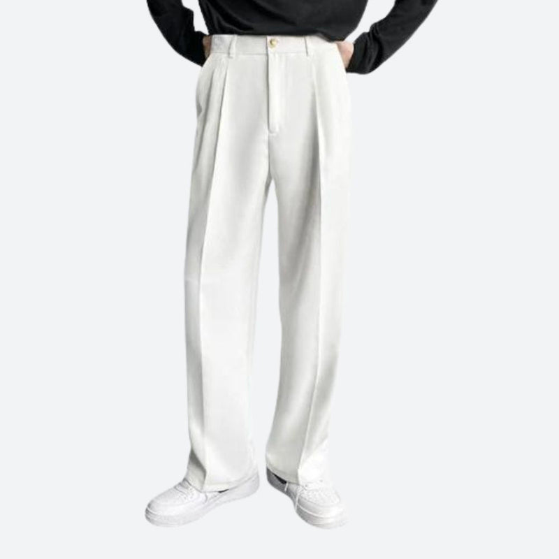 Herren Anzughose mit weitem Bein für Business-Look-Weiß-28-Luzern Mode