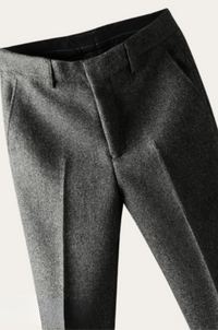 Herren Anzughose Business Slim Fit Elegante Bügelfalte-Grau-29-Luzern Mode