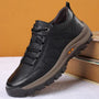 Herren Leder Sneaker - Bequeme Freizeitschuhe für Alltag-Schwarz-39-Luzern Mode