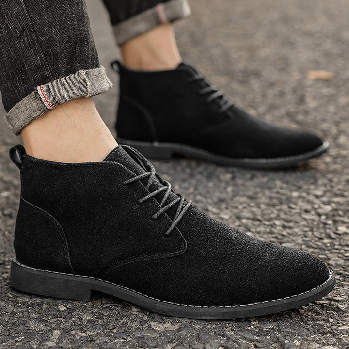 Herren Wildleder Stiefeletten - Elegante Ankle Boots kaufen-Schwarz-39-Luzern Mode