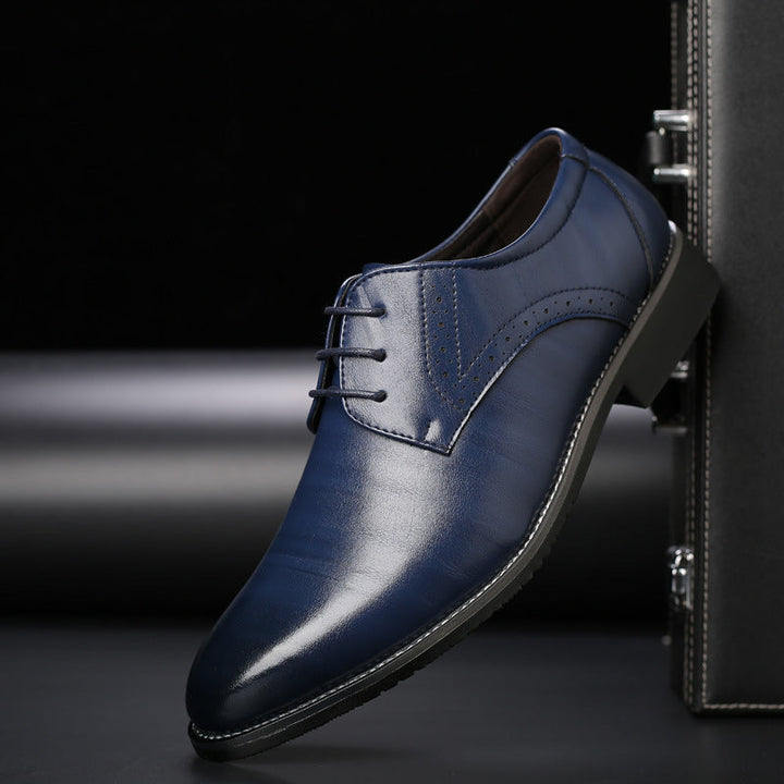 Hochwertige Herren Brogues aus echtem Leder für Business-Blau-39-Luzern Mode
