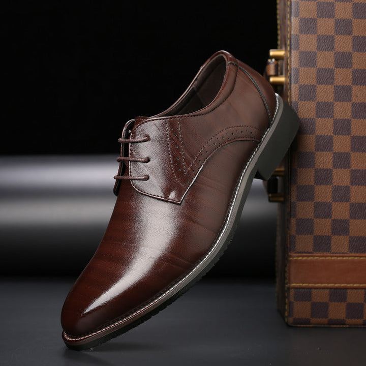 Hochwertige Herren Brogues aus echtem Leder für Business-Braun-39-Luzern Mode