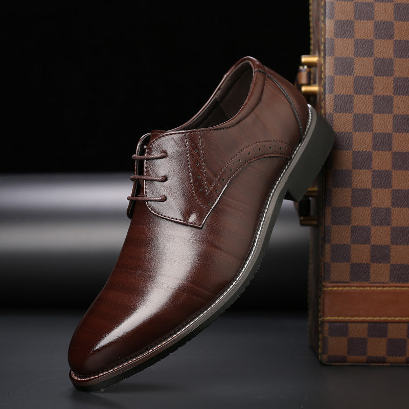 Hochwertige Herren Brogues aus echtem Leder für Business-Braun-39-Luzern Mode
