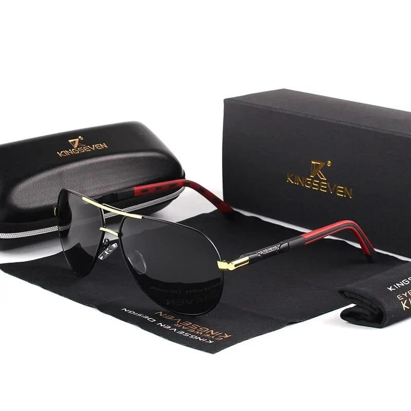 UV400 Schutz | polarisierte Gläser | leicht & robust | ideal für Outdoor & Fahrt-Gold-Schwarz-Luzern Mode