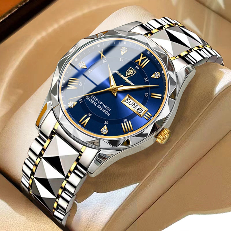 Herren Automatik Armbanduhr mit Leuchtzeigern und Datum-Luzern Mode