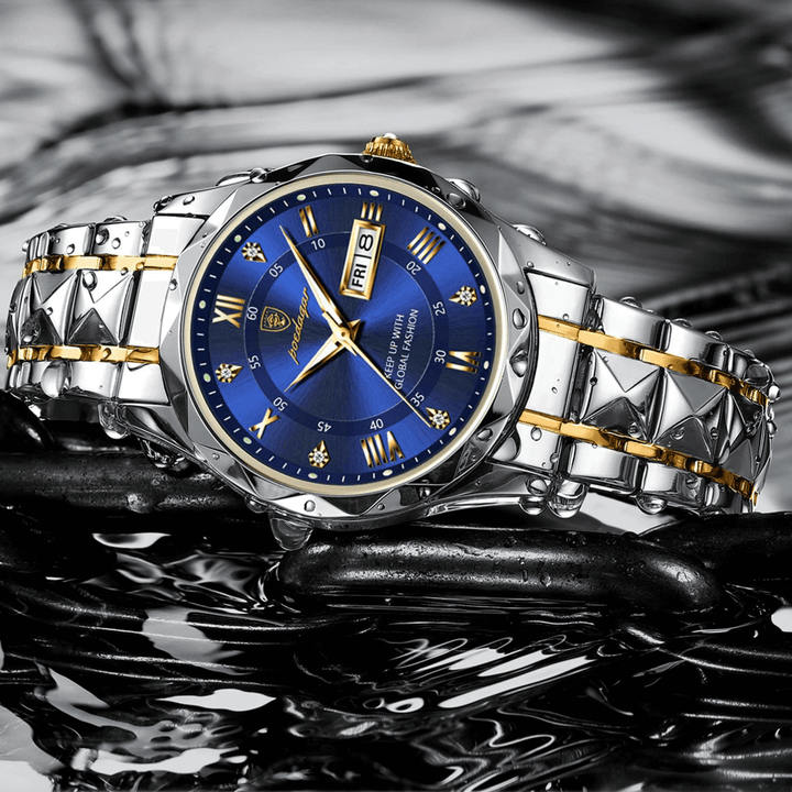 Herren Automatik Armbanduhr mit Leuchtzeigern und Datum-Luzern Mode