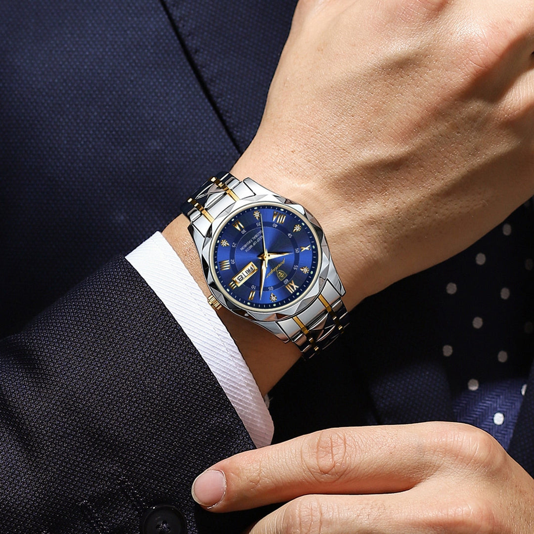 Herren Automatik Armbanduhr mit Leuchtzeigern und Datum-Luzern Mode