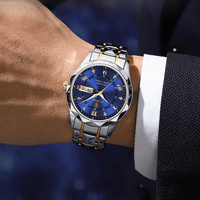 Herren Automatik Armbanduhr mit Leuchtzeigern und Datum-Luzern Mode