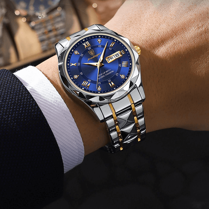 Herren Automatik Armbanduhr mit Leuchtzeigern und Datum-Luzern Mode
