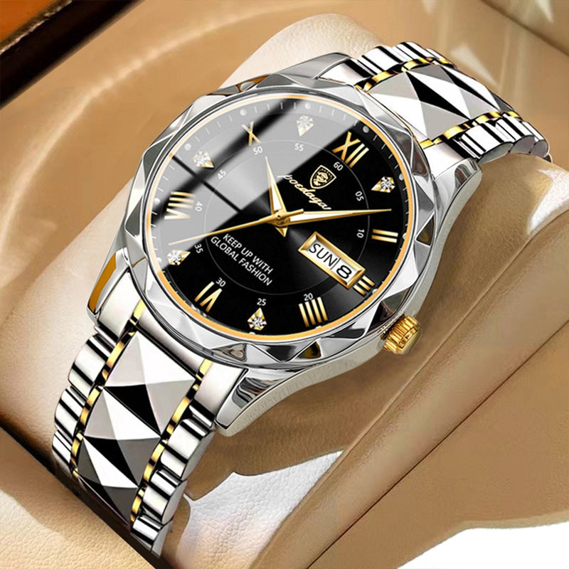 Herren Automatik Armbanduhr mit Leuchtzeigern und Datum-Luzern Mode