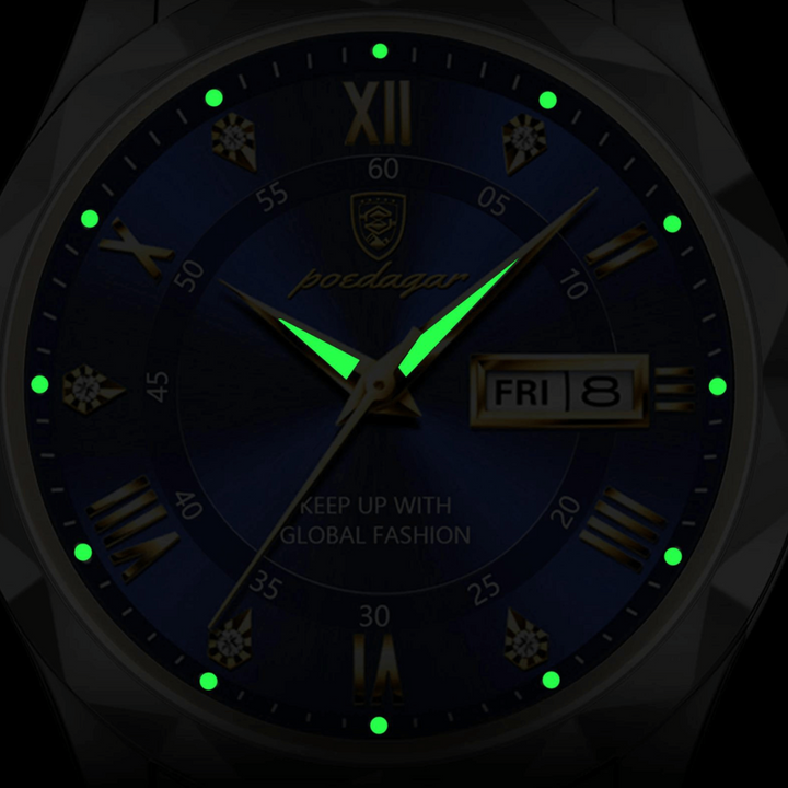 Herren Automatik Armbanduhr mit Leuchtzeigern und Datum-Luzern Mode